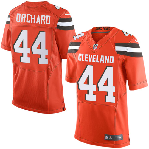 Men's Limited Nate Orchard Nike Jersey Orange Alternate - #44 NFL Cleveland Browns